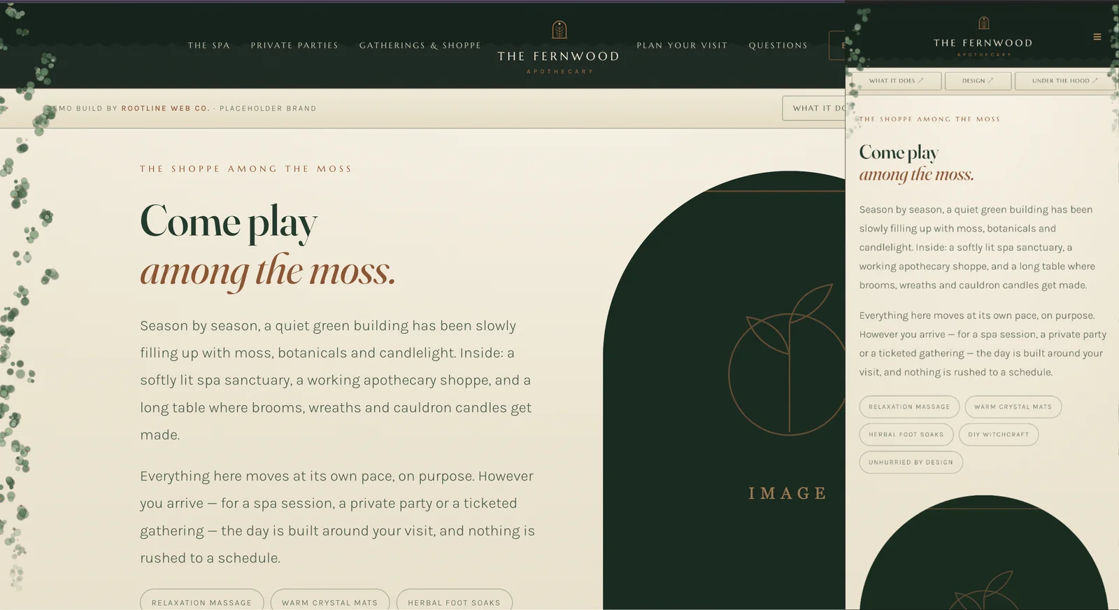 A screenshot of the Fernwood Apothecary website